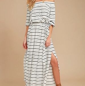 Faithfull the Brand Striped Maxi Dress - Black and White